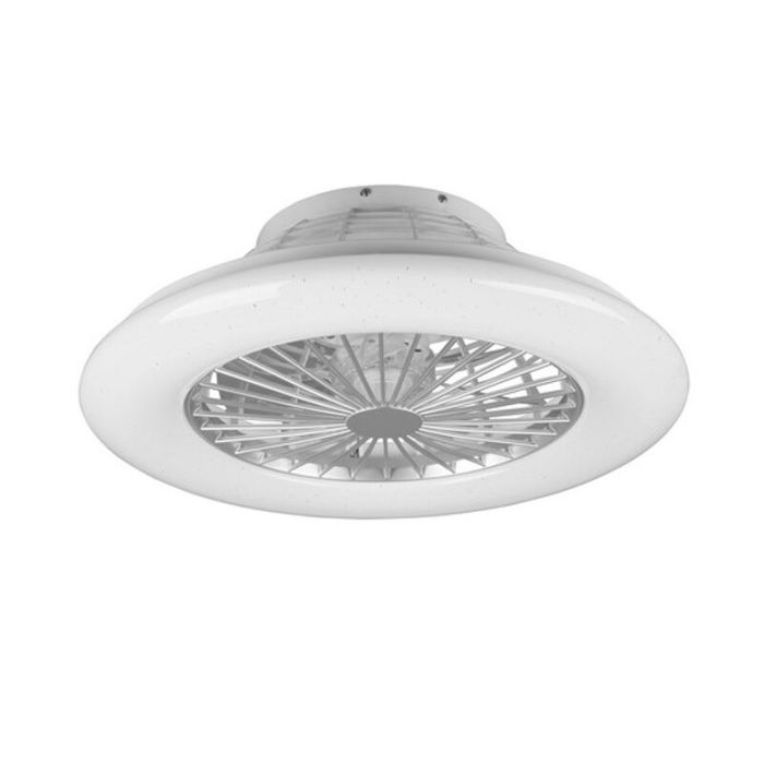 Ventilatore da soffitto moderno grigio, Damyan, 30W, RGBW LED, con telecomando