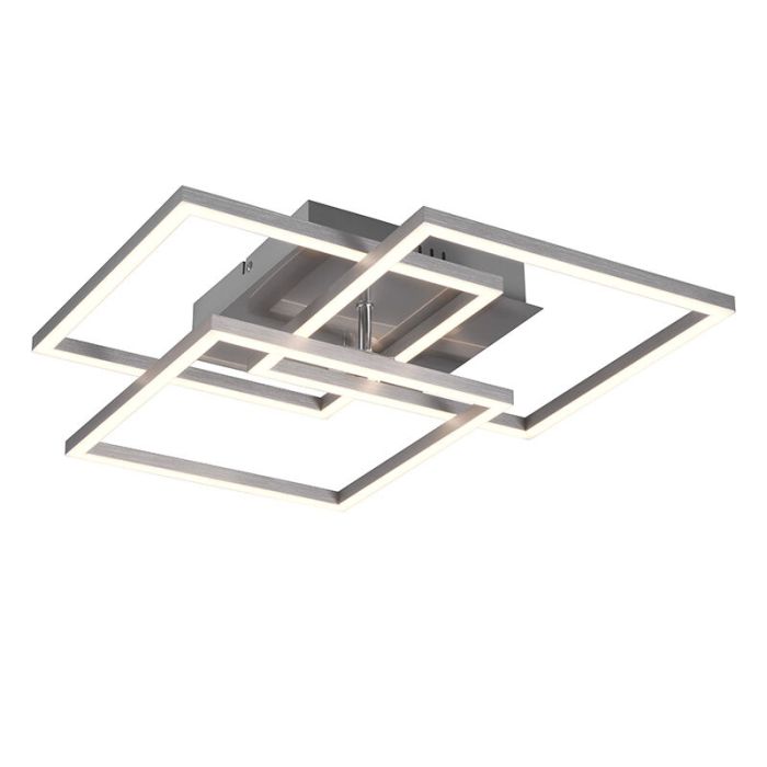 Plafoniera moderna in nichel, Bibiana, 28W, bianco regolabile tra caldo e freddo LED, con telecomando