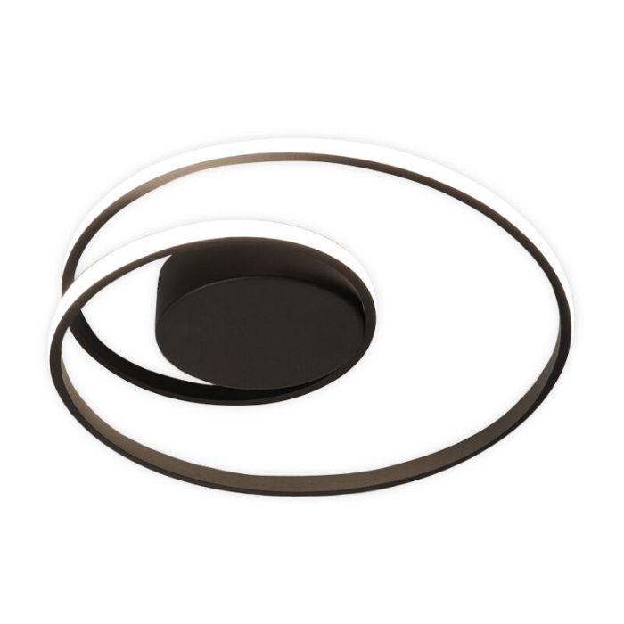 Plafoniera moderna nera, Sassandra, 22W, 3000K LED, dimmer in 3 fasi