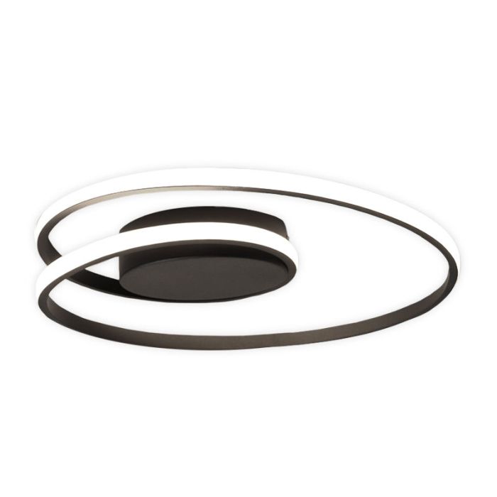 Plafoniera moderna nera, Sassandra, 22W, 3000K LED, dimmer in 3 fasi