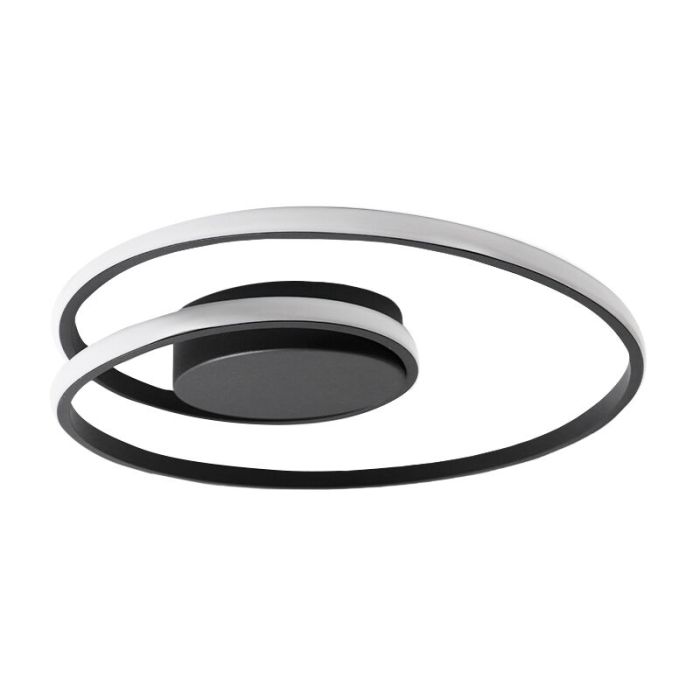 Plafoniera moderna nera, Sassandra, 22W, 3000K LED, dimmer in 3 fasi