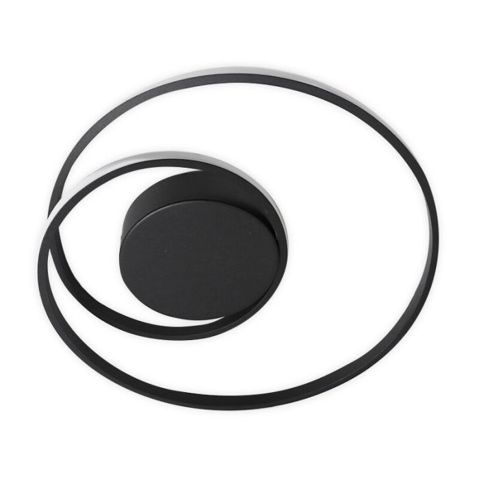 Plafoniera moderna nera, Sassandra, 22W, 3000K LED, dimmer in 3 fasi