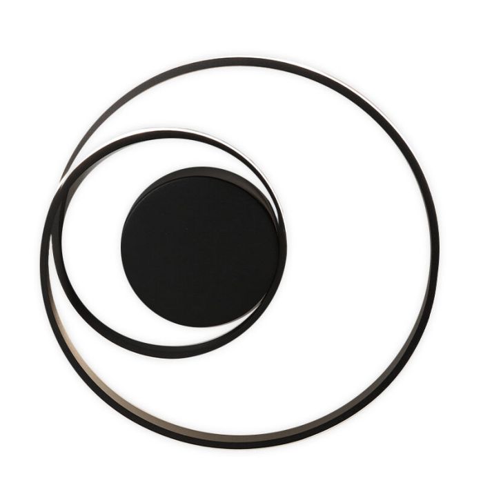 Plafoniera moderna nera, Sassandra, 22W, 3000K LED, dimmer in 3 fasi