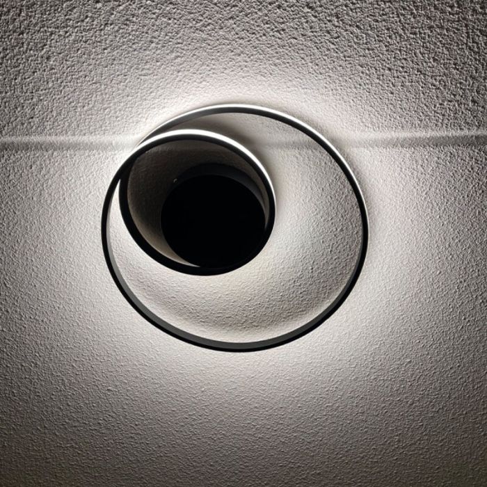 Plafoniera moderna nera, Sassandra, 22W, 3000K LED, dimmer in 3 fasi