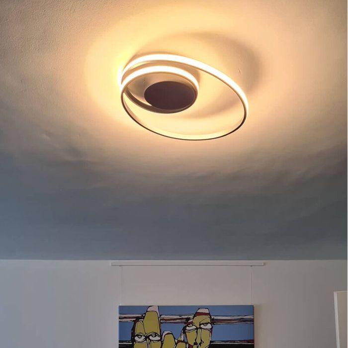 Plafoniera moderna tortora, Sassandra, 22W, 3000K LED, dimmer in 3 fasi