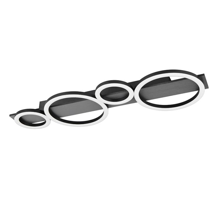 Lampada da soffitto design nera, Ishaan, 26,5W, 3000K LED