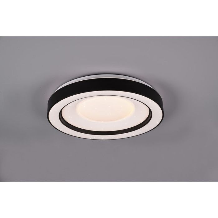 Plafoniera moderna nera, Navin, 22W, RGBW LED, con telecomando