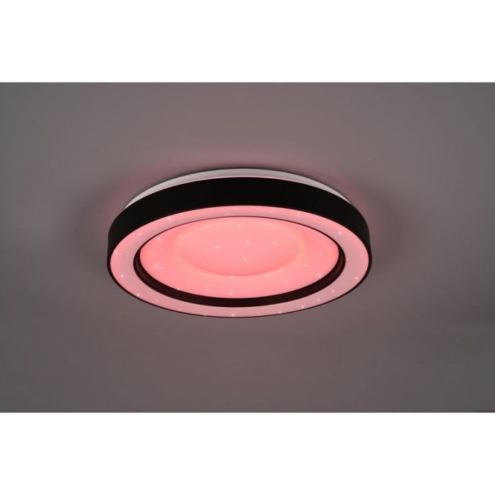 Plafoniera moderna nera, Navin, 22W, RGBW LED, con telecomando
