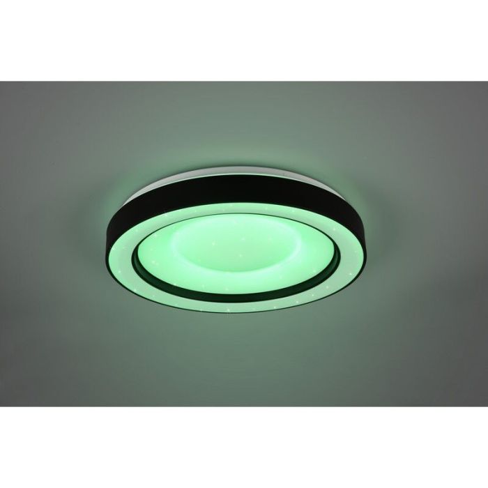 Plafoniera moderna nera, Navin, 22W, RGBW LED, con telecomando