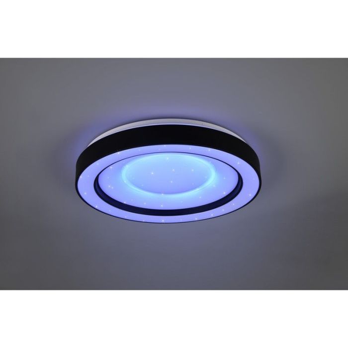 Plafoniera moderna nera, Navin, 22W, RGBW LED, con telecomando