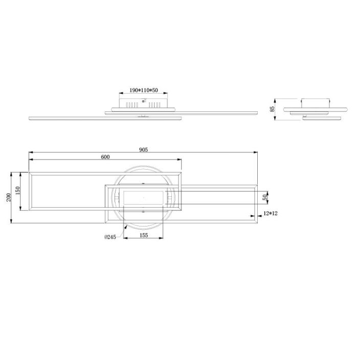 Plafoniera moderna in ottone, Jadon, 30W, bianco regolabile tra caldo e freddo LED