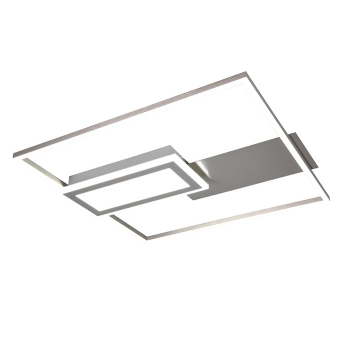 Plafoniera design in nichel, Shun, 32W, bianco regolabile tra caldo e freddo LED
