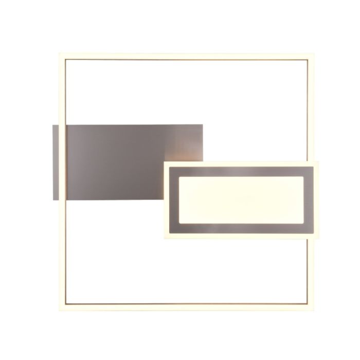 Plafoniera design in nichel, Shun, 32W, bianco regolabile tra caldo e freddo LED