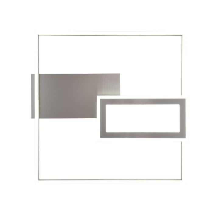 Plafoniera design in nichel, Shun, 32W, bianco regolabile tra caldo e freddo LED