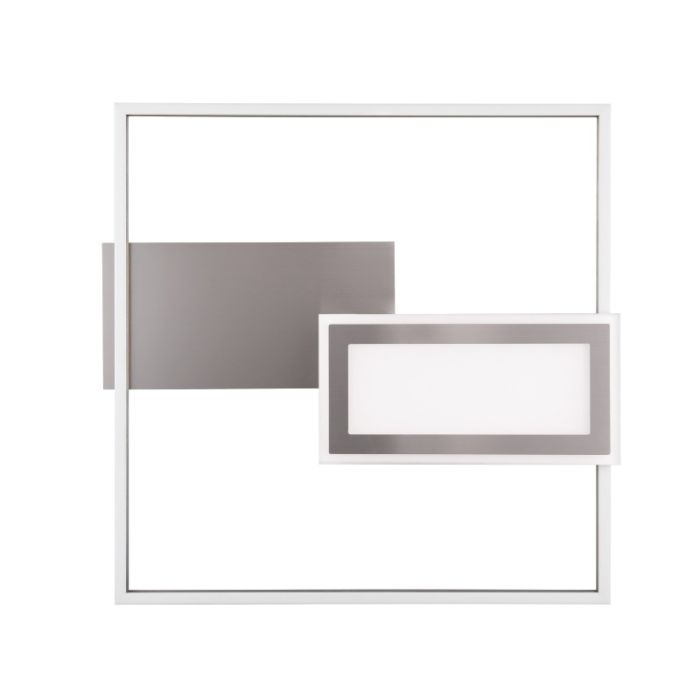 Plafoniera design in nichel, Shun, 32W, bianco regolabile tra caldo e freddo LED