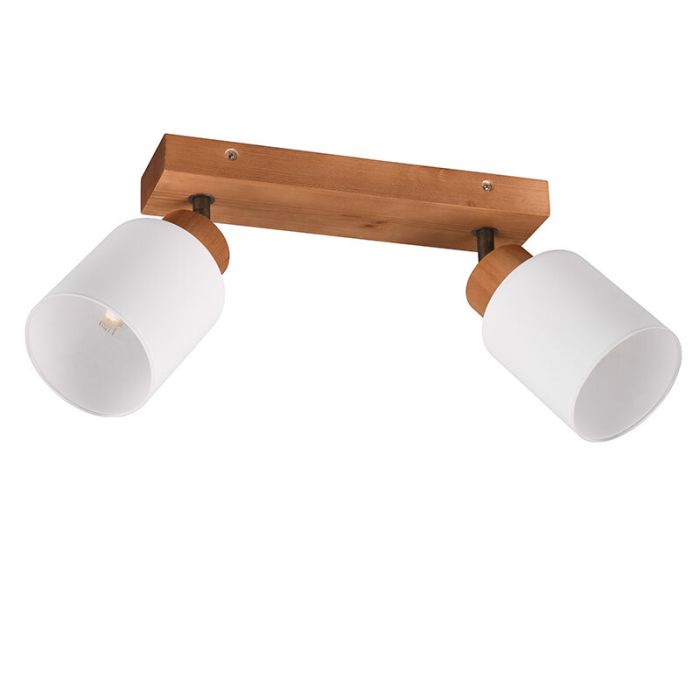 Faretto da soffitto in legno marrone, Myron