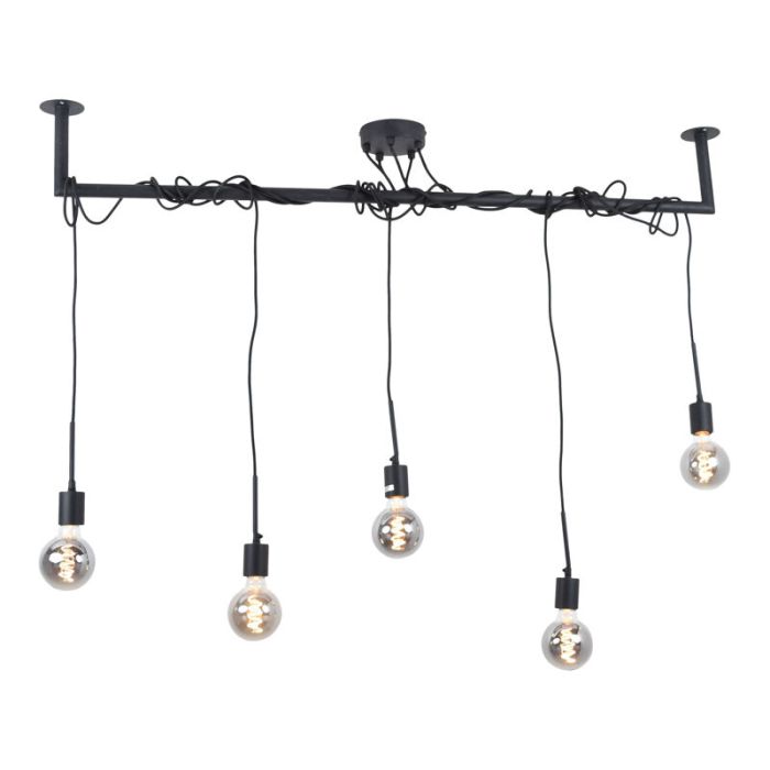 Lampada a sospensione nera industriale, Kester
