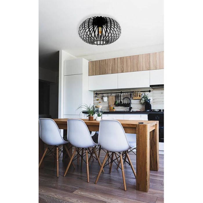 Plafoniera nera industriale, Lieve