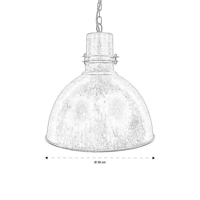 Lampada a sospensione semisfera nera industriale, Fellen