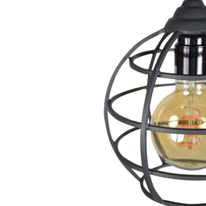 Lampada a sospensione nera industriale, Roland