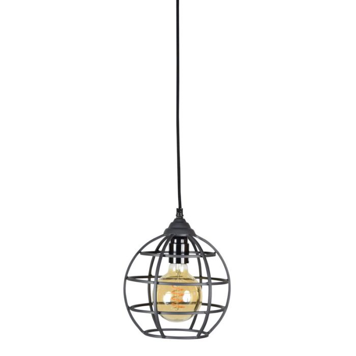 Lampada a sospensione nera industriale, Roland