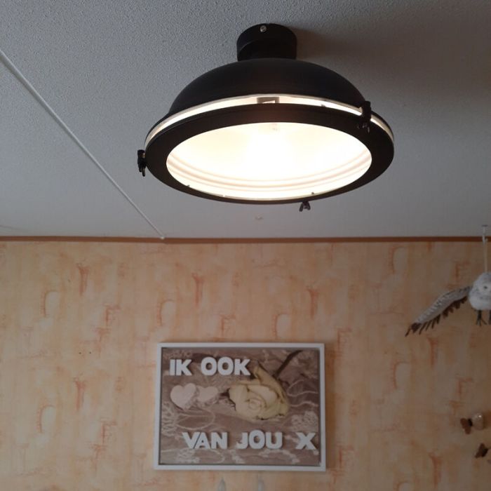 Lampada da soffitto nera industriale, Liga