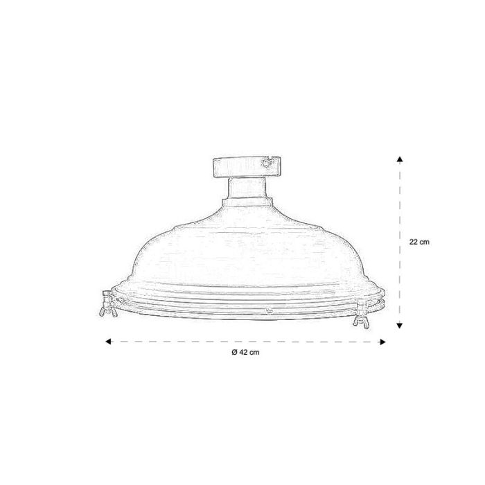 Lampada da soffitto nera industriale, Liga
