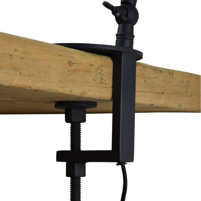 Lampada con morsetto nera industriale, Morani, con interruttore