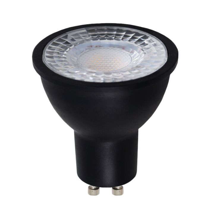 Confezione da 5 faretti LED GU10 neri Antonie, 3 Watt, 2700K (bianco caldo)