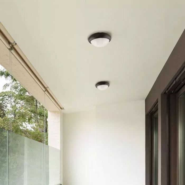Lampada passagio nera in plastica, Xenia, 8W, 6400K LED, IP54