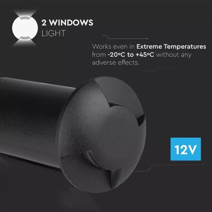 Faretto da esterno a pavimento nero moderno, Marcus, 1W, 6500K LED, IP67