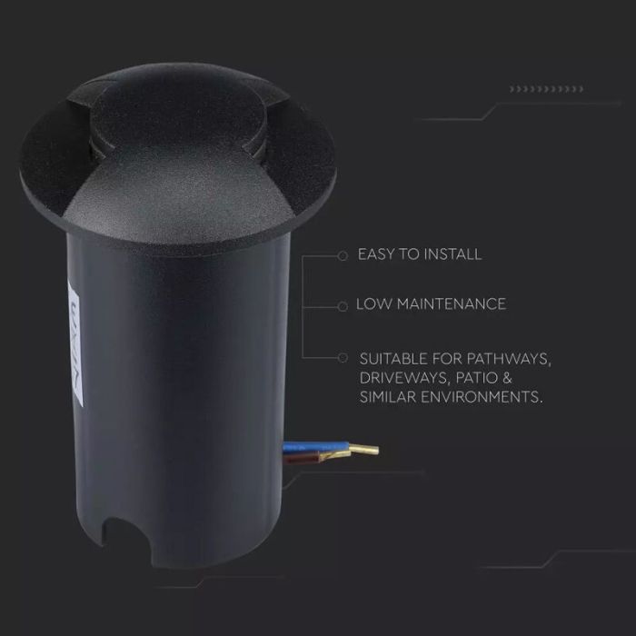Faretto da esterno a pavimento nero moderno, Marcus, 1W, 6500K LED, IP67