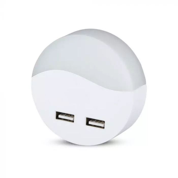 Luce notturna da presa bianca in plastica, Kyrill, 0,5W, 3000K LED