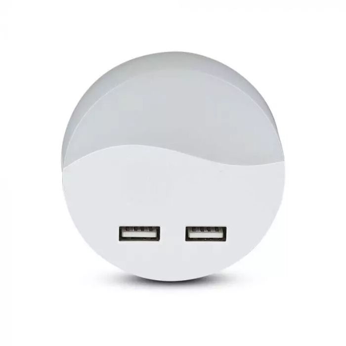 Luce notturna da presa bianca in plastica, Kyrill, 0,5W, 3000K LED