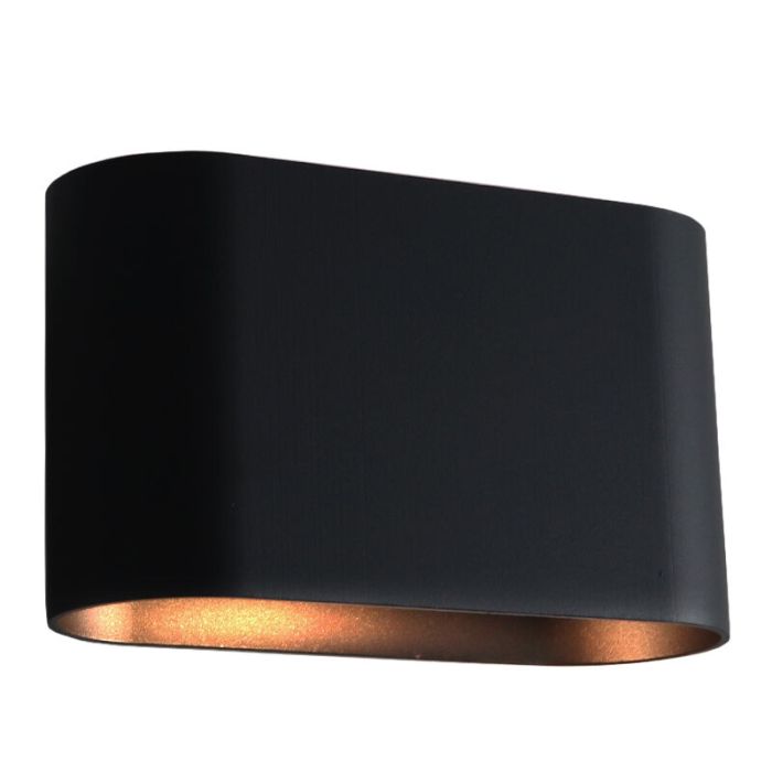 Lampada da parete up down nera moderna, Rodigo