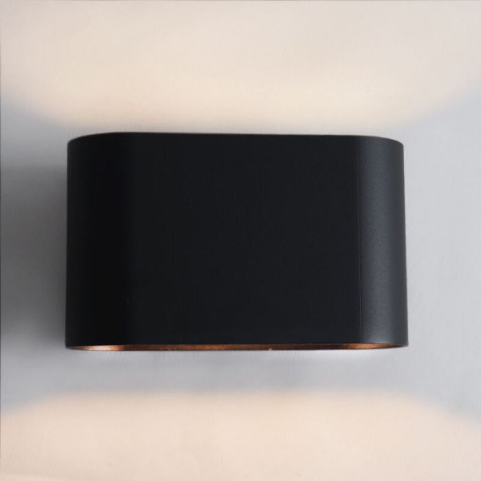 Lampada da parete up down nera moderna, Rodigo