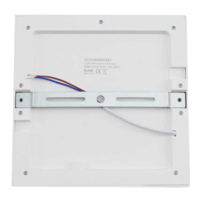 lampada da soffitto con sensore bianca in plastica, Luan, 20W, 3000K LED