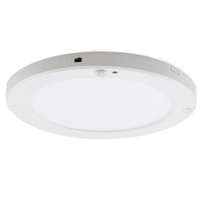 lampada da soffitto con sensore bianca in plastica, Luan, 20W, 3000K LED