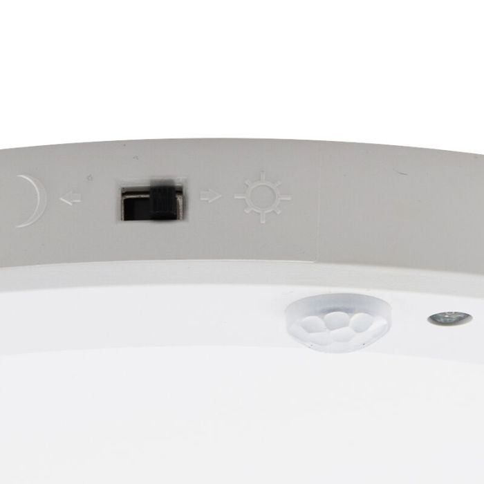 lampada da soffitto con sensore bianca in plastica, Luan, 20W, 3000K LED