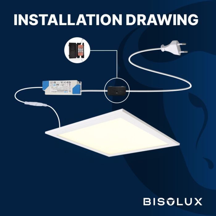 Bisolux Master pannello LED 30x30 cm, 12W, 3000K