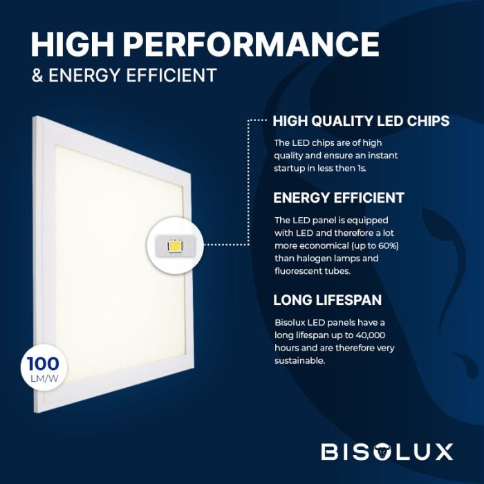 Bisolux Master pannello LED 60x60 cm, 38W, 3000K