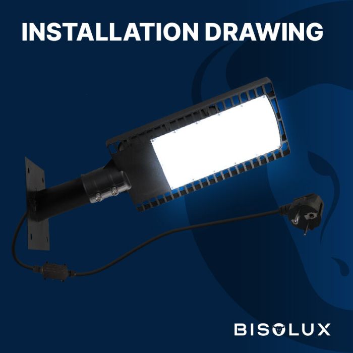Bisolux lampione stradale LED Garry, 90W, 6000K, garanzia di 5 anni