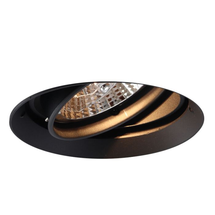 Faretto da incasso senza cornice nero moderno, Wilhelm, GU10 AR111