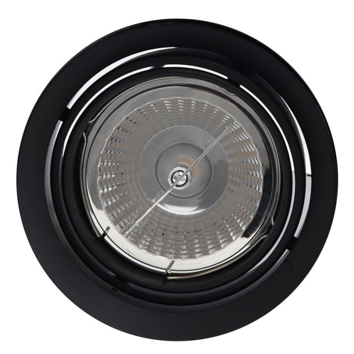 Faretto da incasso senza cornice nero moderno, Wilhelm, GU10 AR111