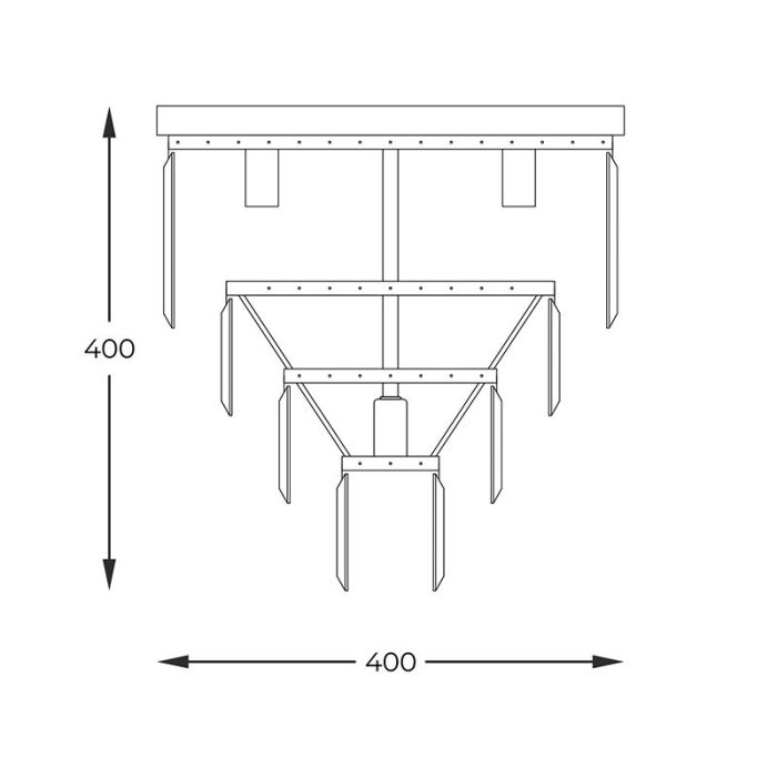 Lampada da soffitto cromata design, Kajol