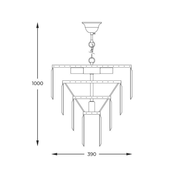 Lampada a sospensione cromata design, Kajol