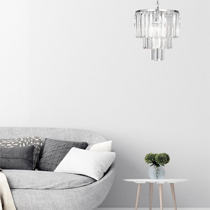 Lampada a sospensione cromata design, Kajol