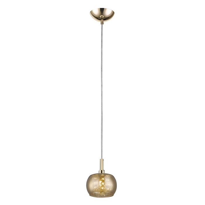 Lampada a sospensione dorata design, Krystel