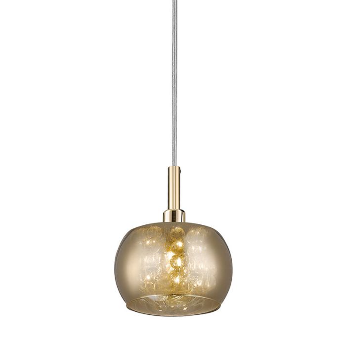Lampada a sospensione dorata design, Krystel