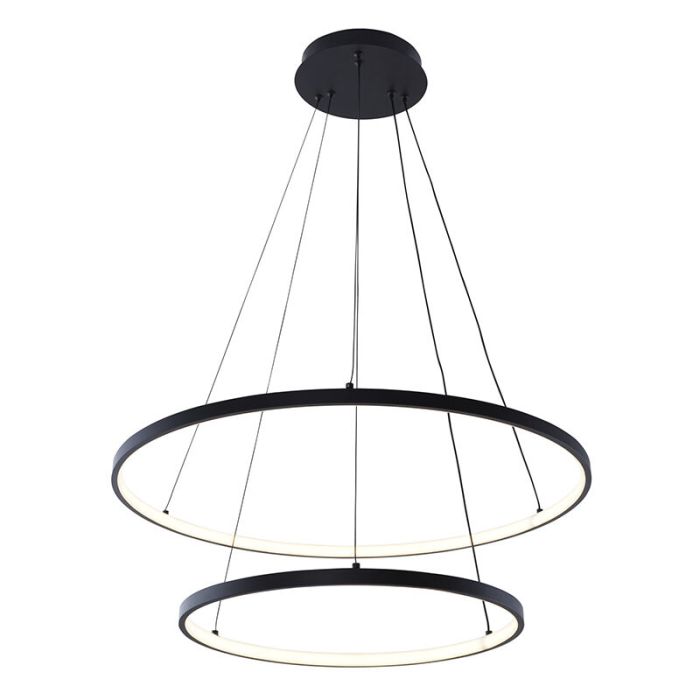 Lampada a sospensione nera design, Kubra, 50W, bianco regolabile tra caldo e freddo LED